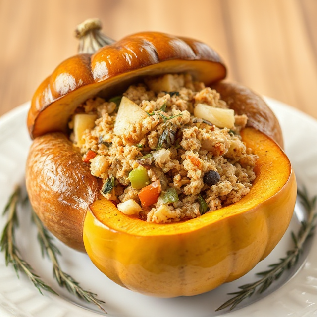 Turkey-Stuffed Acorn Squash