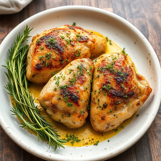 Garlic and Herb Roasted Chicken Thighs